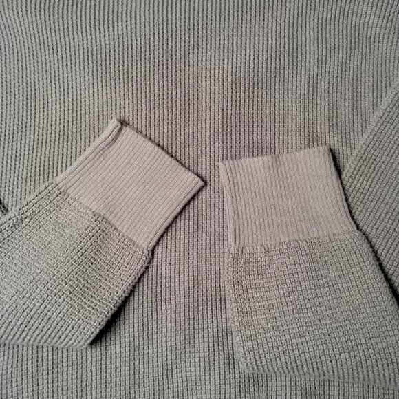 Lauren Ralph Lauren Shirt Women Medium High Neck Army Green Waffle Knit Top - Picture 11 of 13